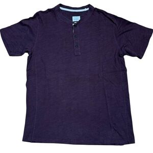 Rag & Bone Sz M Men's Burgundy T-shirt Henley Short sleeve Classic Preppy